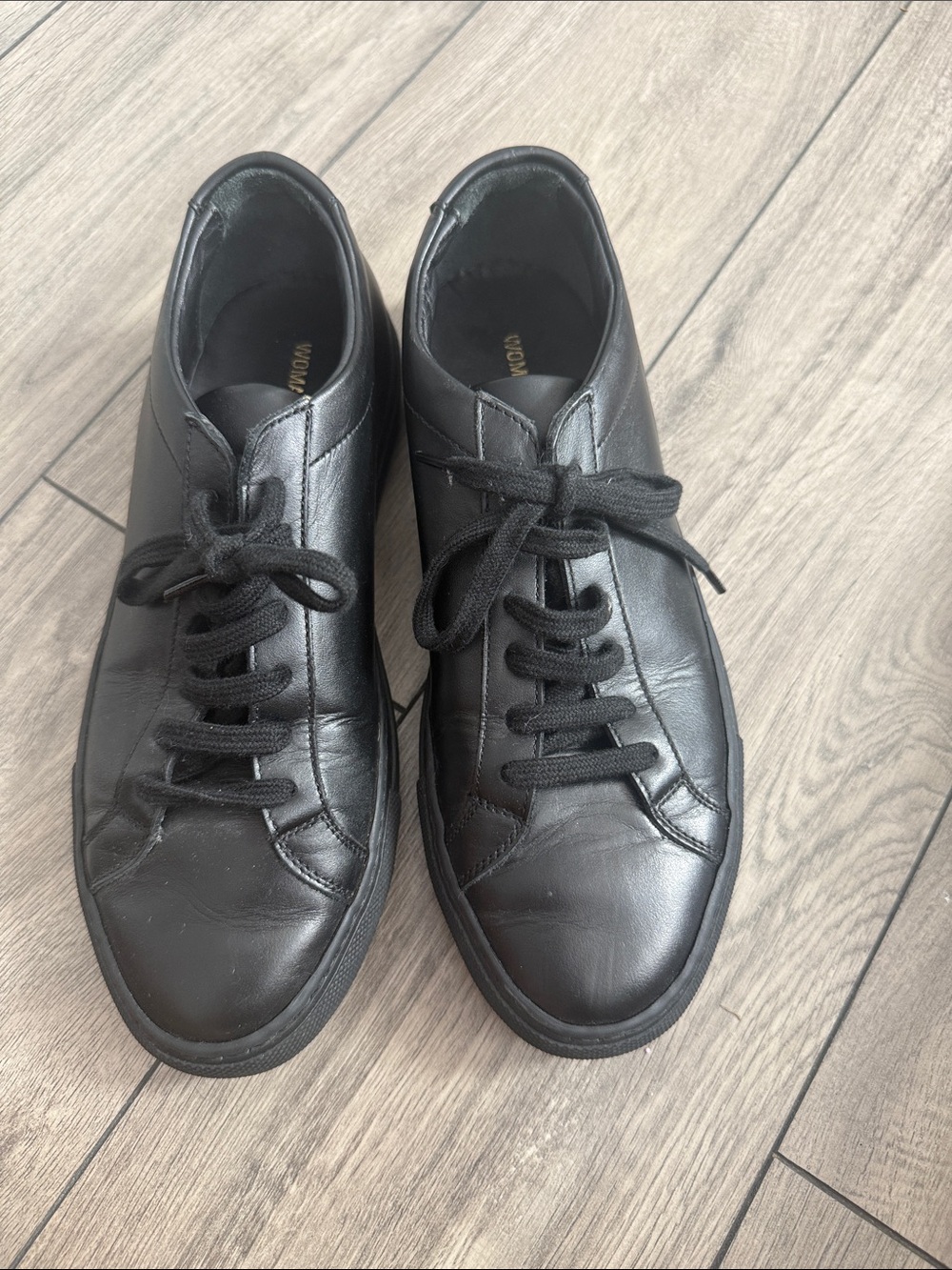 Size 6 Common Projects Black Original Achilles Low Sneakers